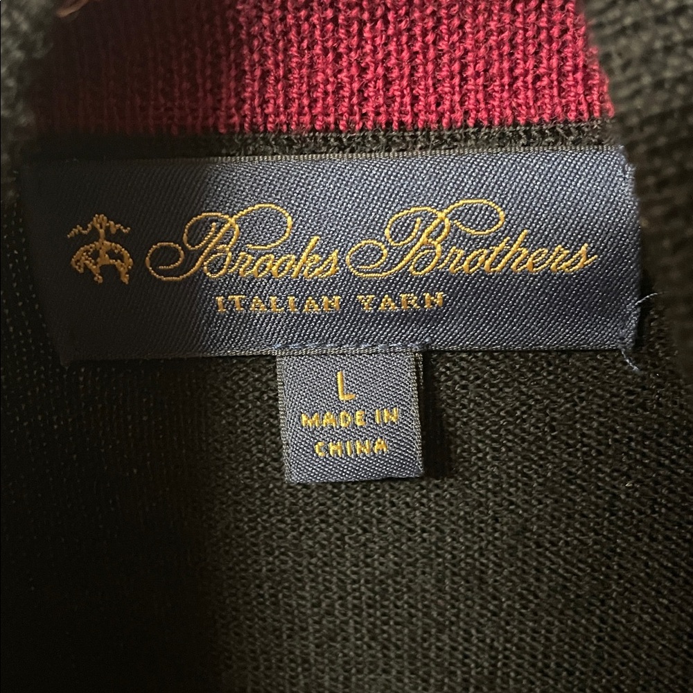 Brooks Brothers washable extra-fine merino wool half-zip sweater men’s size L - Picture 4 of 15
